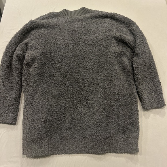 Barefoot Dreams CozyChic Relaxed Open Front Cardigan Dark Gray Pockets Worn Once - Picture 10 of 12